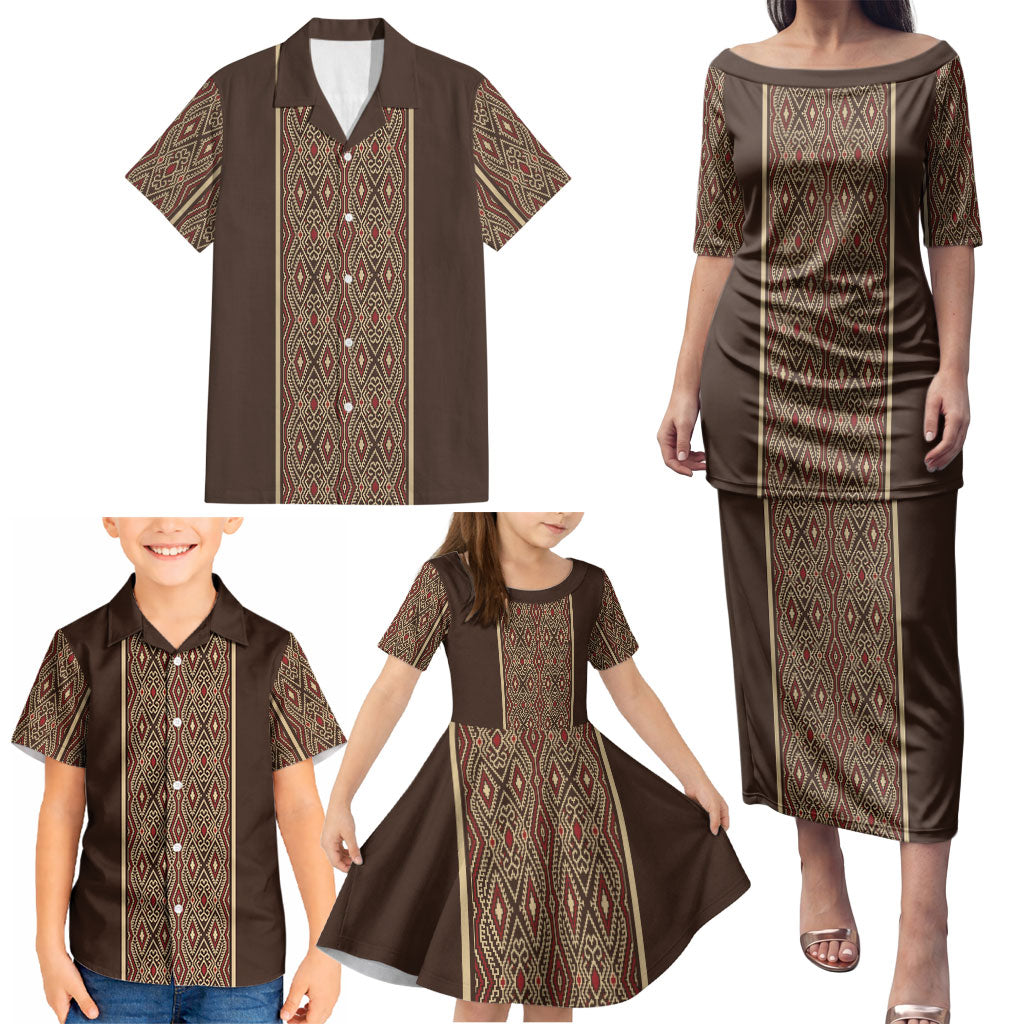 Mabuhay Philippines Festival Family Matching Puletasi and Hawaiian Shirt Tnalak Modern Filipiniana Inspired