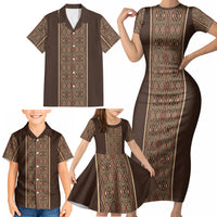 Mabuhay Philippines Festival Family Matching Short Sleeve Bodycon Dress and Hawaiian Shirt Tnalak Modern Filipiniana Inspired