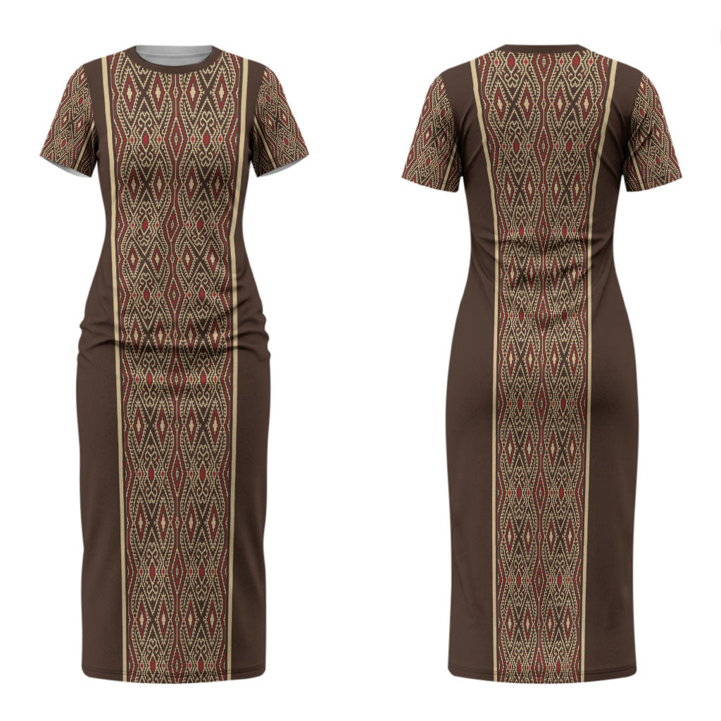 Mabuhay Philippines Festival Family Matching Short Sleeve Bodycon Dress and Hawaiian Shirt Tnalak Modern Filipiniana Inspired