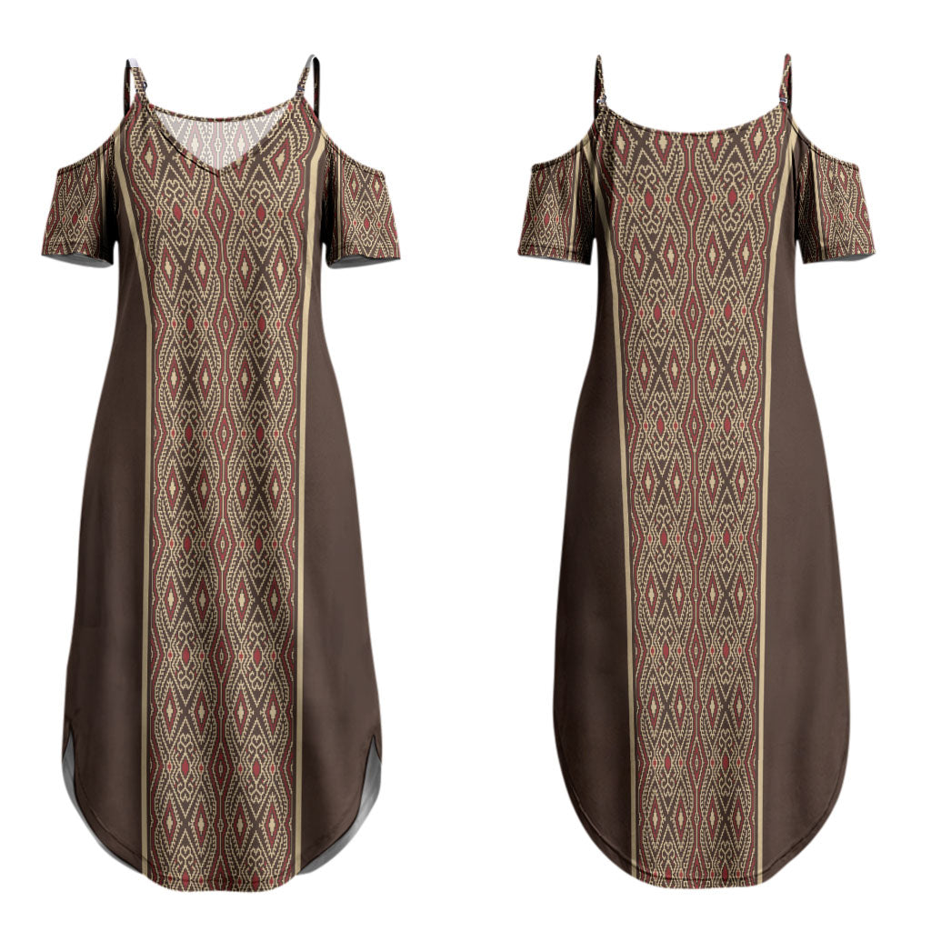 Mabuhay Philippines Festival Family Matching Summer Maxi Dress and Hawaiian Shirt Tnalak Modern Filipiniana Inspired