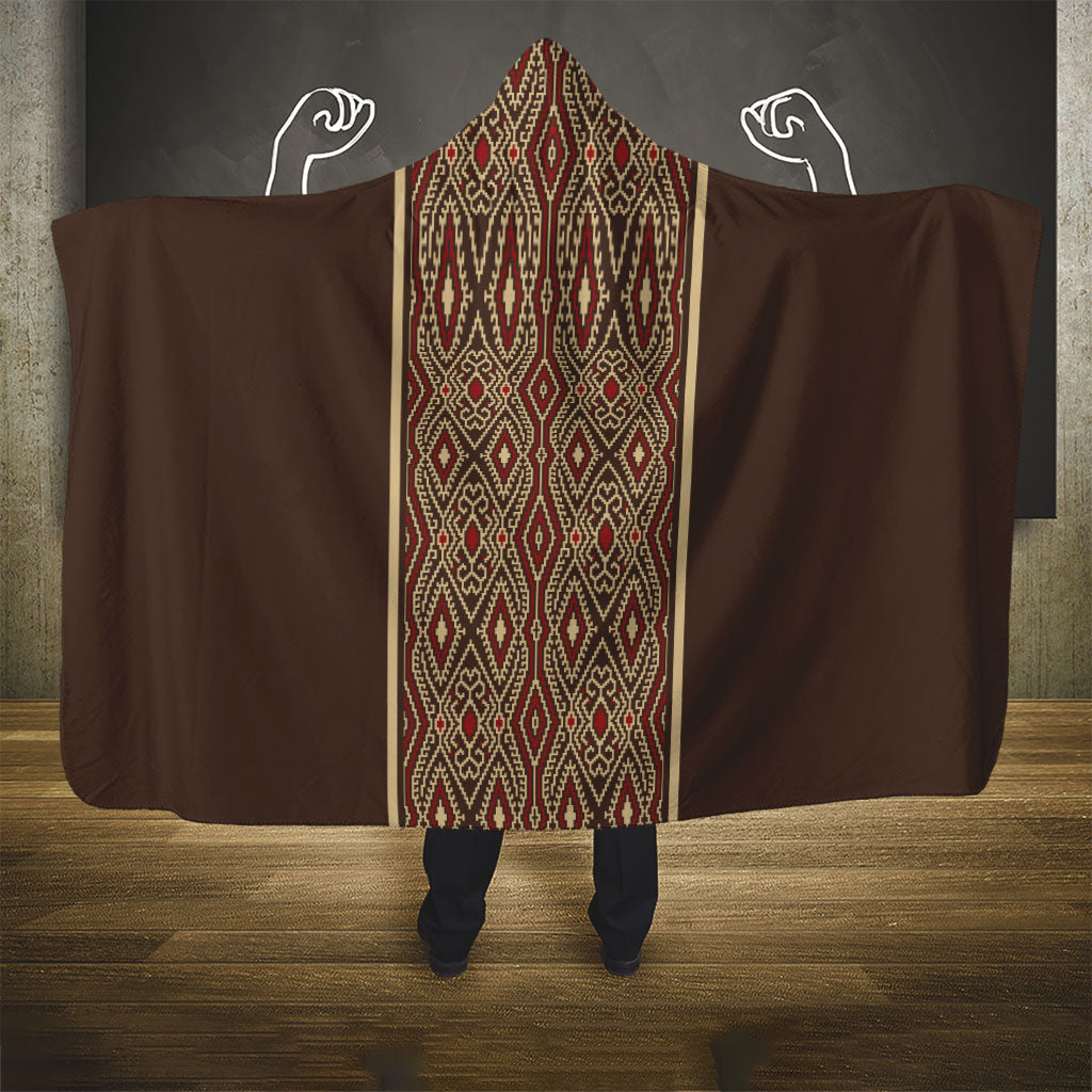 Mabuhay Philippines Festival Hooded Blanket Tnalak Modern Filipiniana Inspired