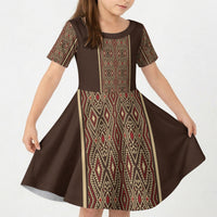 Mabuhay Philippines Festival Kid Short Sleeve Dress Tnalak Modern Filipiniana Inspired