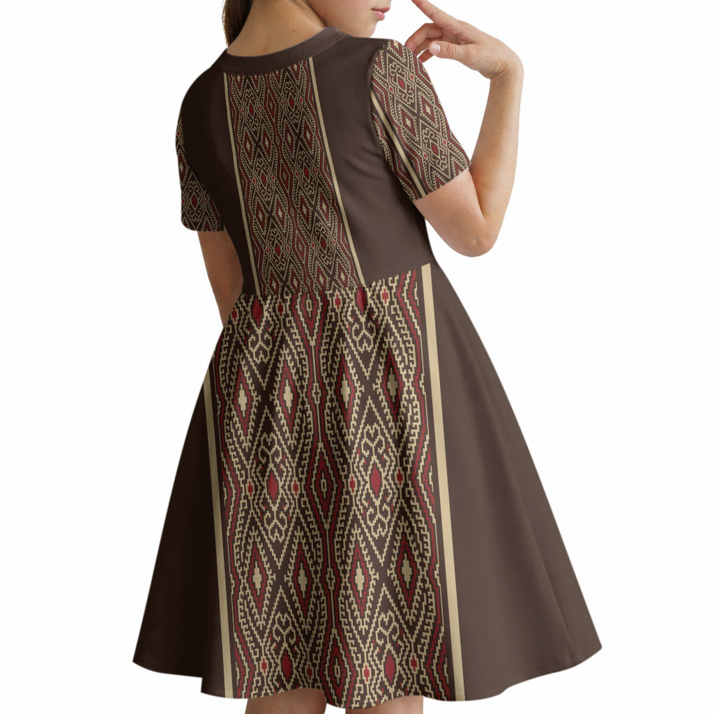 Mabuhay Philippines Festival Kid Short Sleeve Dress Tnalak Modern Filipiniana Inspired
