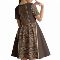 Mabuhay Philippines Festival Kid Short Sleeve Dress Tnalak Modern Filipiniana Inspired