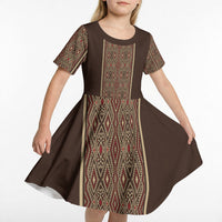 Mabuhay Philippines Festival Kid Short Sleeve Dress Tnalak Modern Filipiniana Inspired