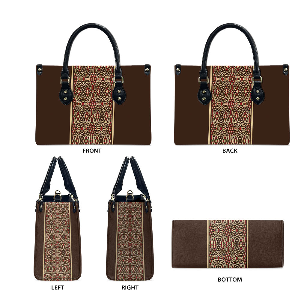 Mabuhay Philippines Festival Leather Bag Tnalak Modern Filipiniana Inspired