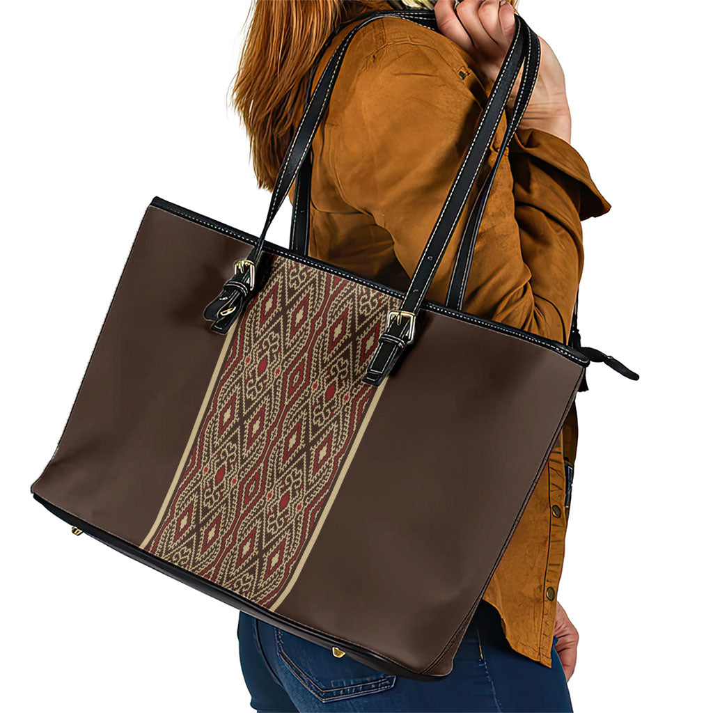 Mabuhay Philippines Festival Leather Tote Bag Tnalak Modern Filipiniana Inspired
