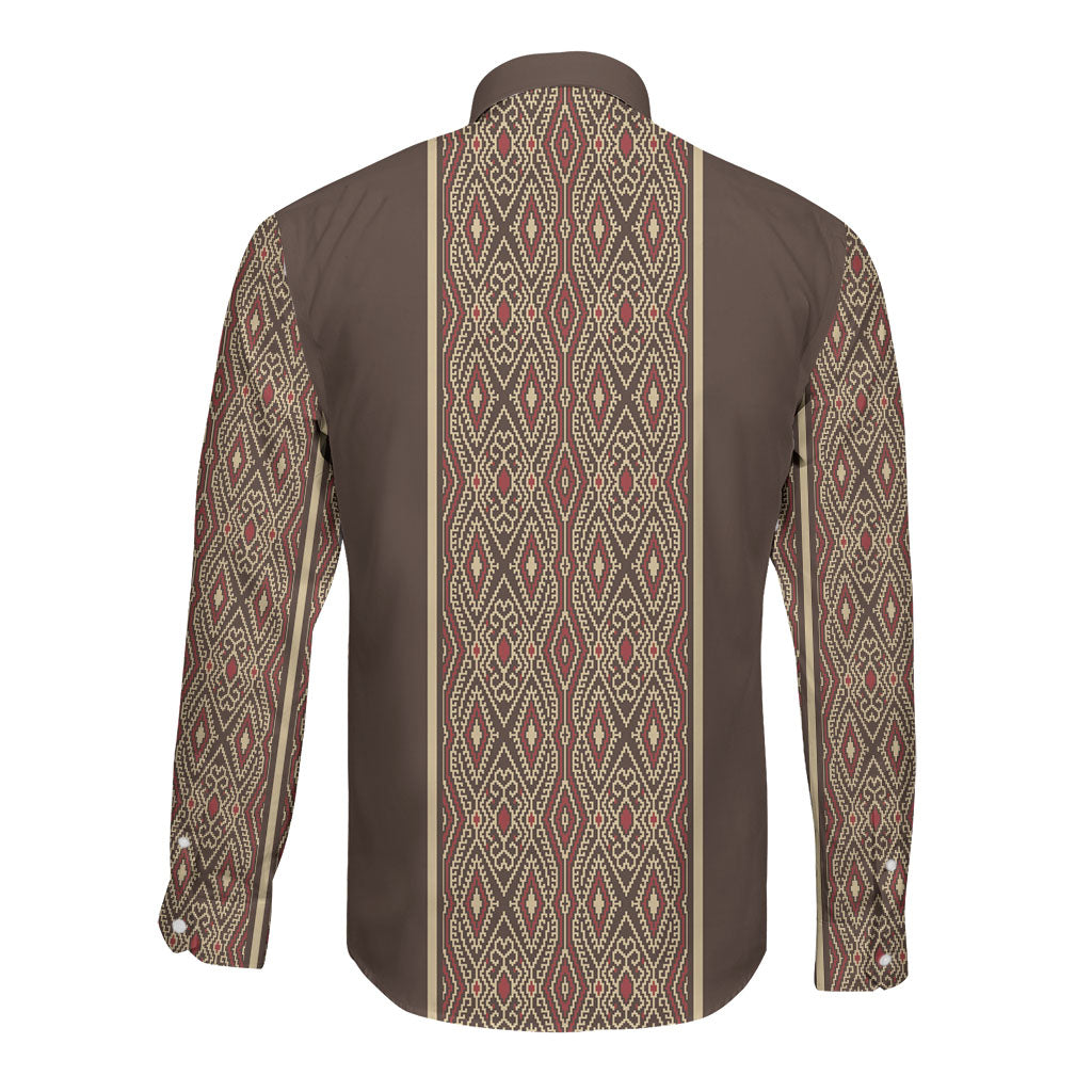 Mabuhay Philippines Festival Long Sleeve Button Shirt Tnalak Modern Filipiniana Inspired