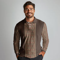 Mabuhay Philippines Festival Long Sleeve Polo Shirt Tnalak Modern Filipiniana Inspired