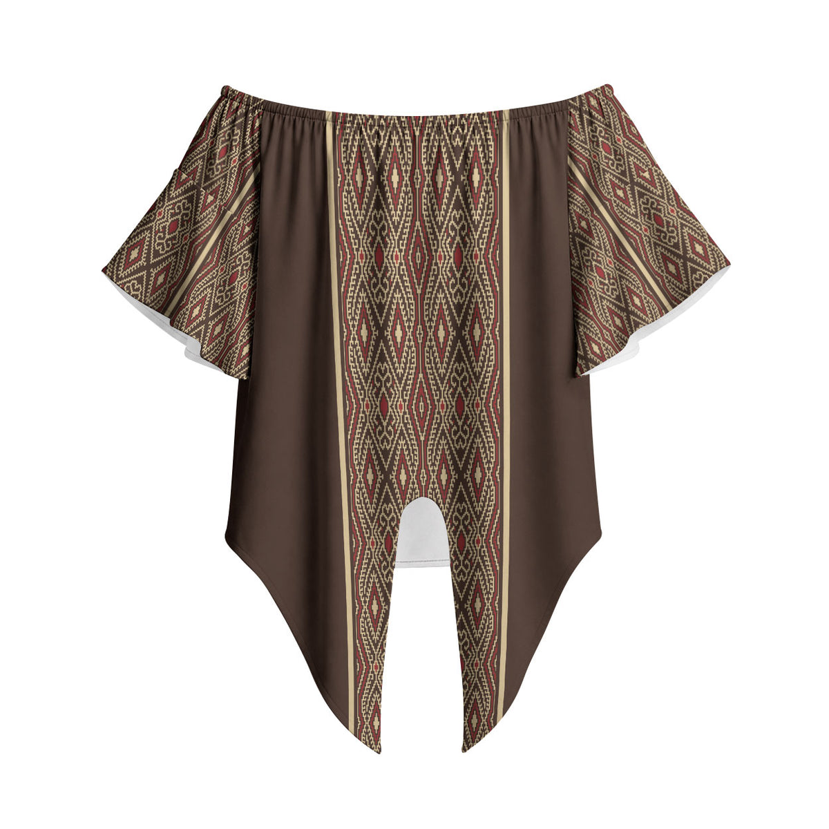 Mabuhay Philippines Festival Off Shoulder Wrap Waist Top Tnalak Modern Filipiniana Inspired