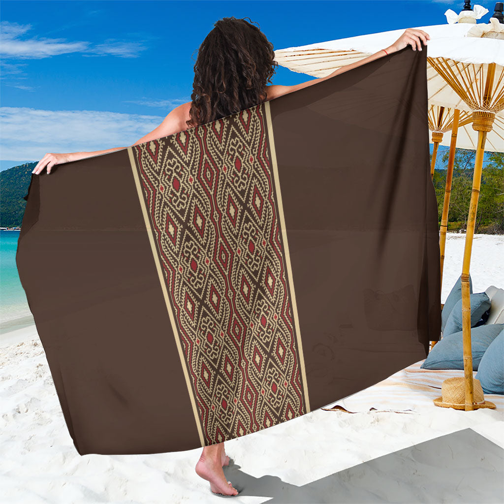 Mabuhay Philippines Festival Sarong Tnalak Modern Filipiniana Inspired LT14 One Size 44 x 66 inches Brown - Polynesian Pride