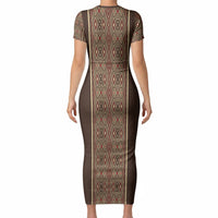 Mabuhay Philippines Festival Short Sleeve Bodycon Dress Tnalak Modern Filipiniana Inspired