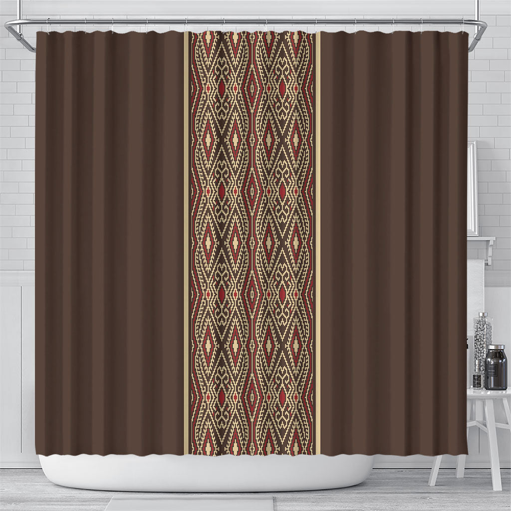 Mabuhay Philippines Festival Shower Curtain Tnalak Modern Filipiniana Inspired