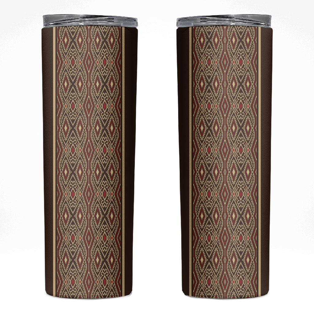 Mabuhay Philippines Festival Skinny Tumbler Tnalak Modern Filipiniana Inspired