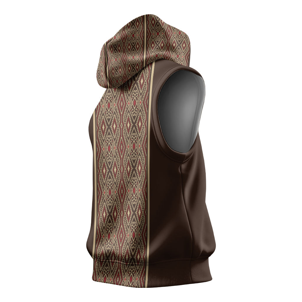 Mabuhay Philippines Festival Sleeveless Hoodie Tnalak Modern Filipiniana Inspired