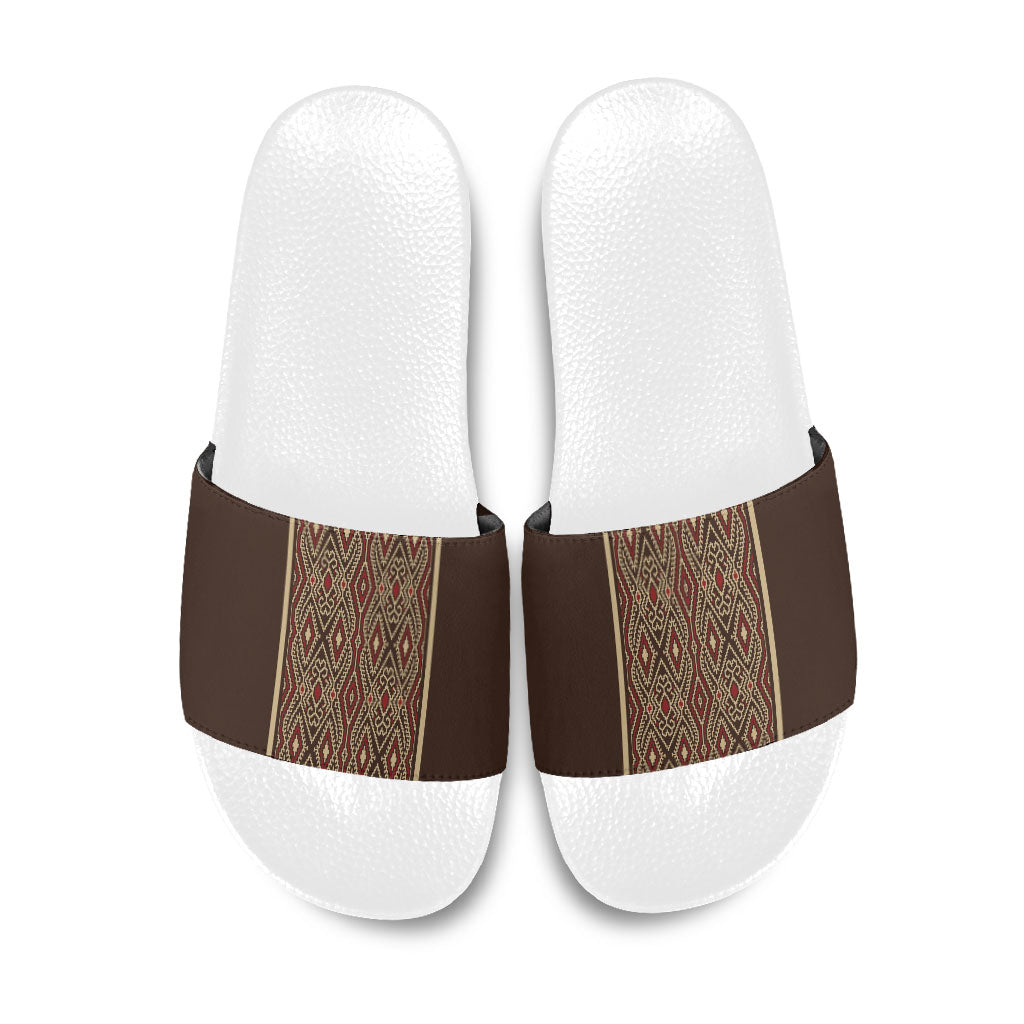 Mabuhay Philippines Festival Slide Sandals Tnalak Modern Filipiniana Inspired