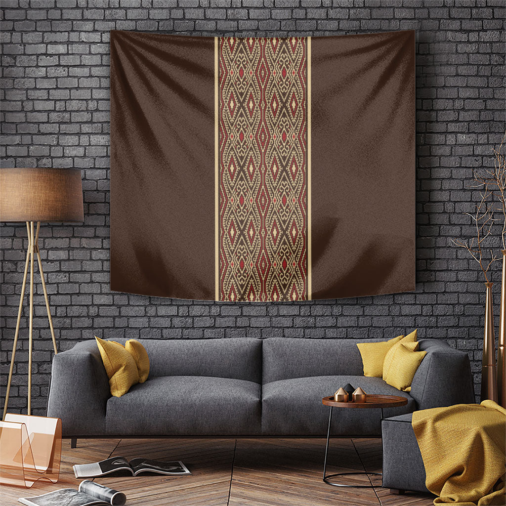 Mabuhay Philippines Festival Tapestry Tnalak Modern Filipiniana Inspired LT14 Brown - Polynesian Pride