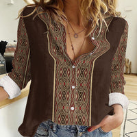 Mabuhay Philippines Festival Women Casual Shirt Tnalak Modern Filipiniana Inspired