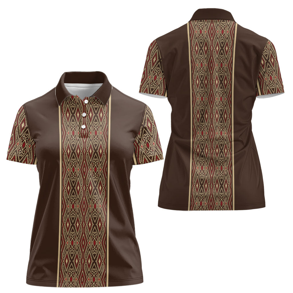 Mabuhay Philippines Festival Women Polo Shirt Tnalak Modern Filipiniana Inspired