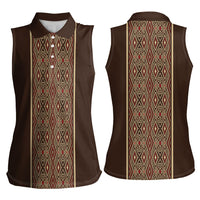 Mabuhay Philippines Festival Women Sleeveless Polo Shirt Tnalak Modern Filipiniana Inspired