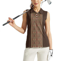 Mabuhay Philippines Festival Women Sleeveless Polo Shirt Tnalak Modern Filipiniana Inspired