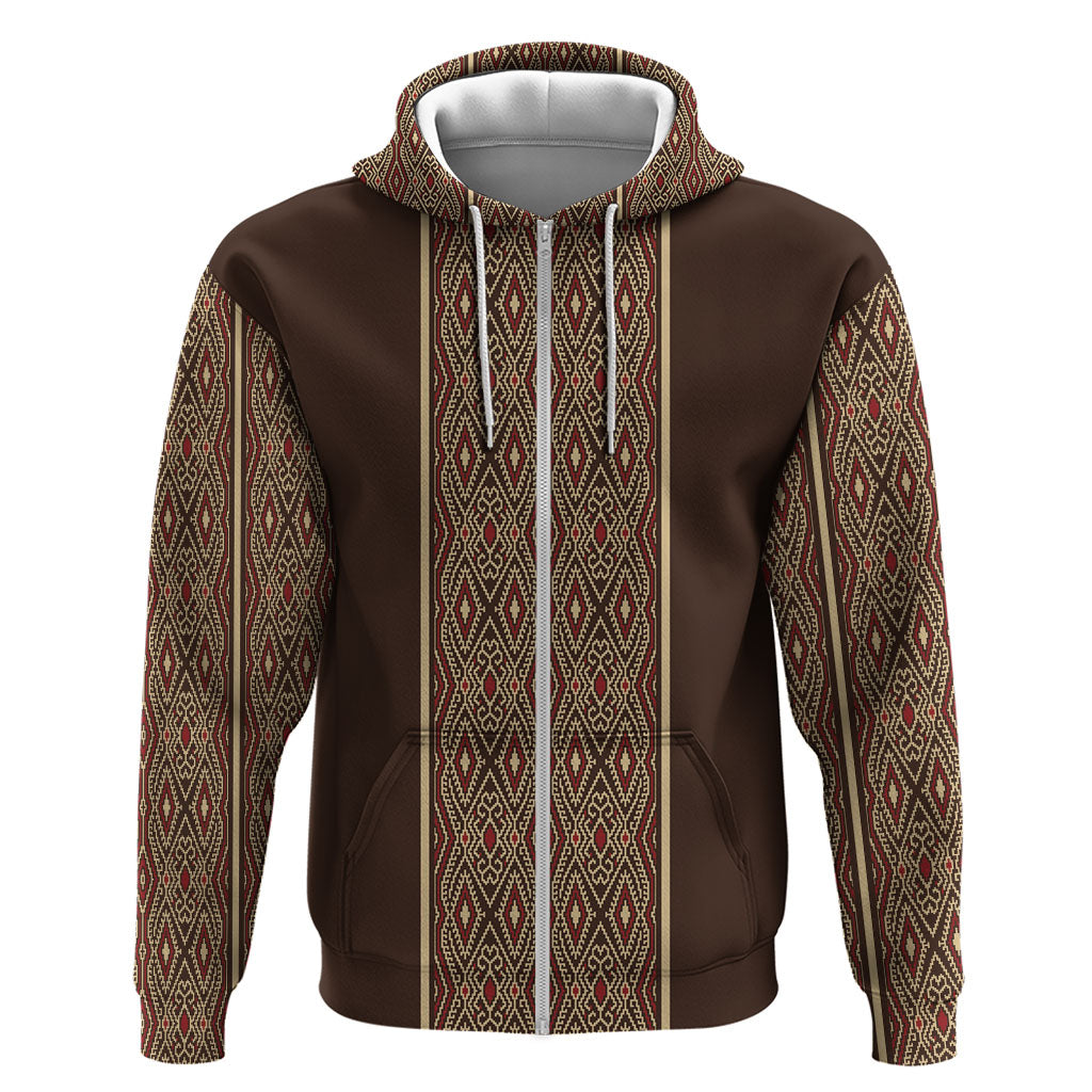 Mabuhay Philippines Festival Zip Hoodie Tnalak Modern Filipiniana Inspired