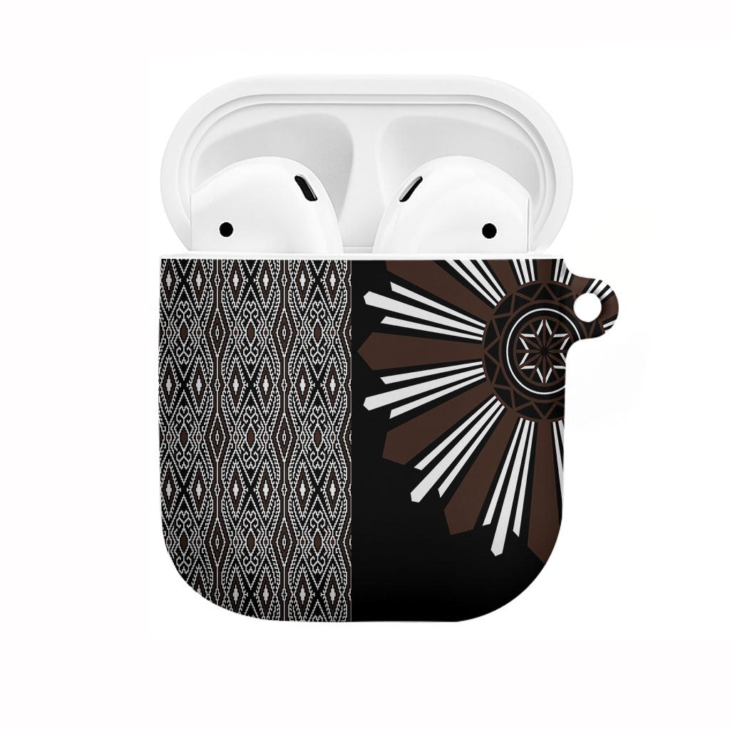 Mabuhay Philippines Festival AirPods Case Araw Tnalak Modern Filipiniana Inspired LT14 Black - Polynesian Pride