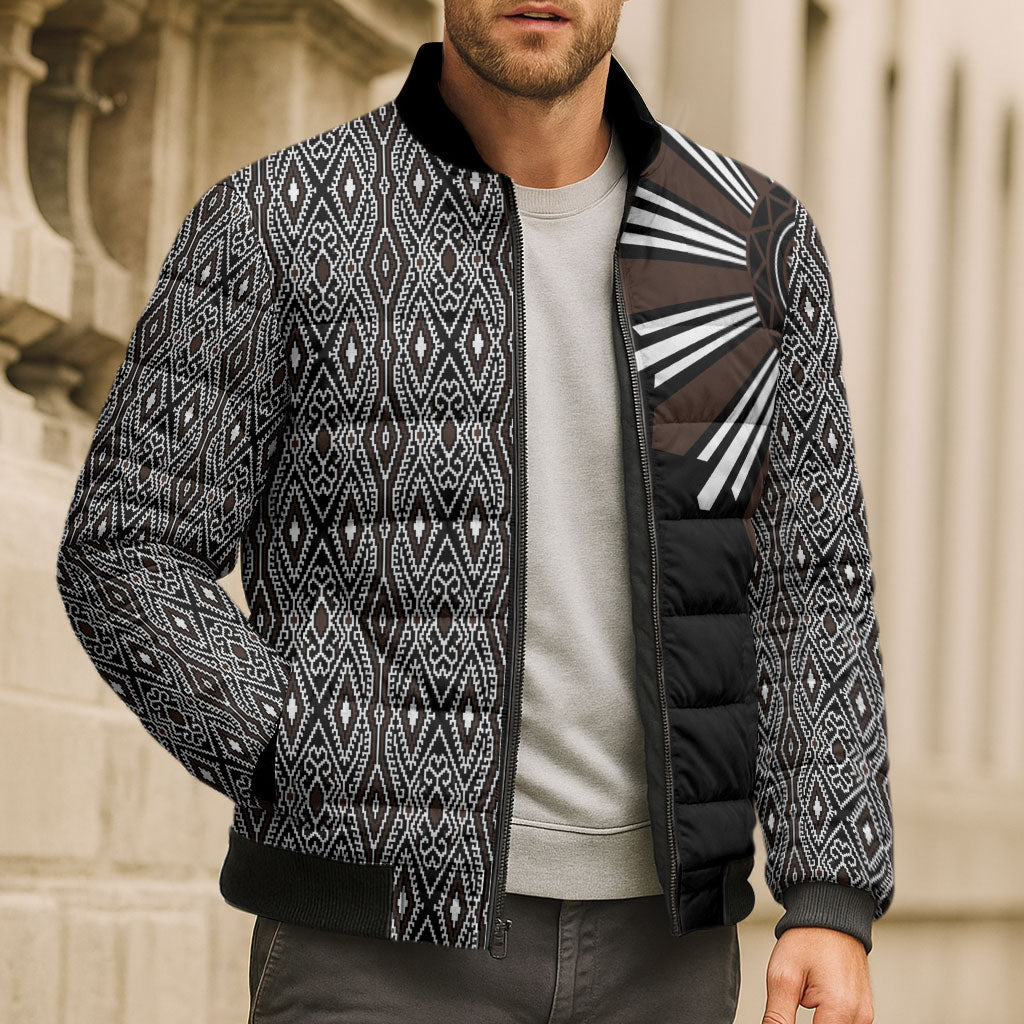 Mabuhay Philippines Festival Bomber Puffer Jacket Araw Tnalak Modern Filipiniana Inspired