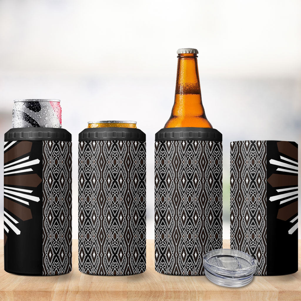 Mabuhay Philippines Festival 4 in 1 Can Cooler Tumbler Araw Tnalak Modern Filipiniana Inspired