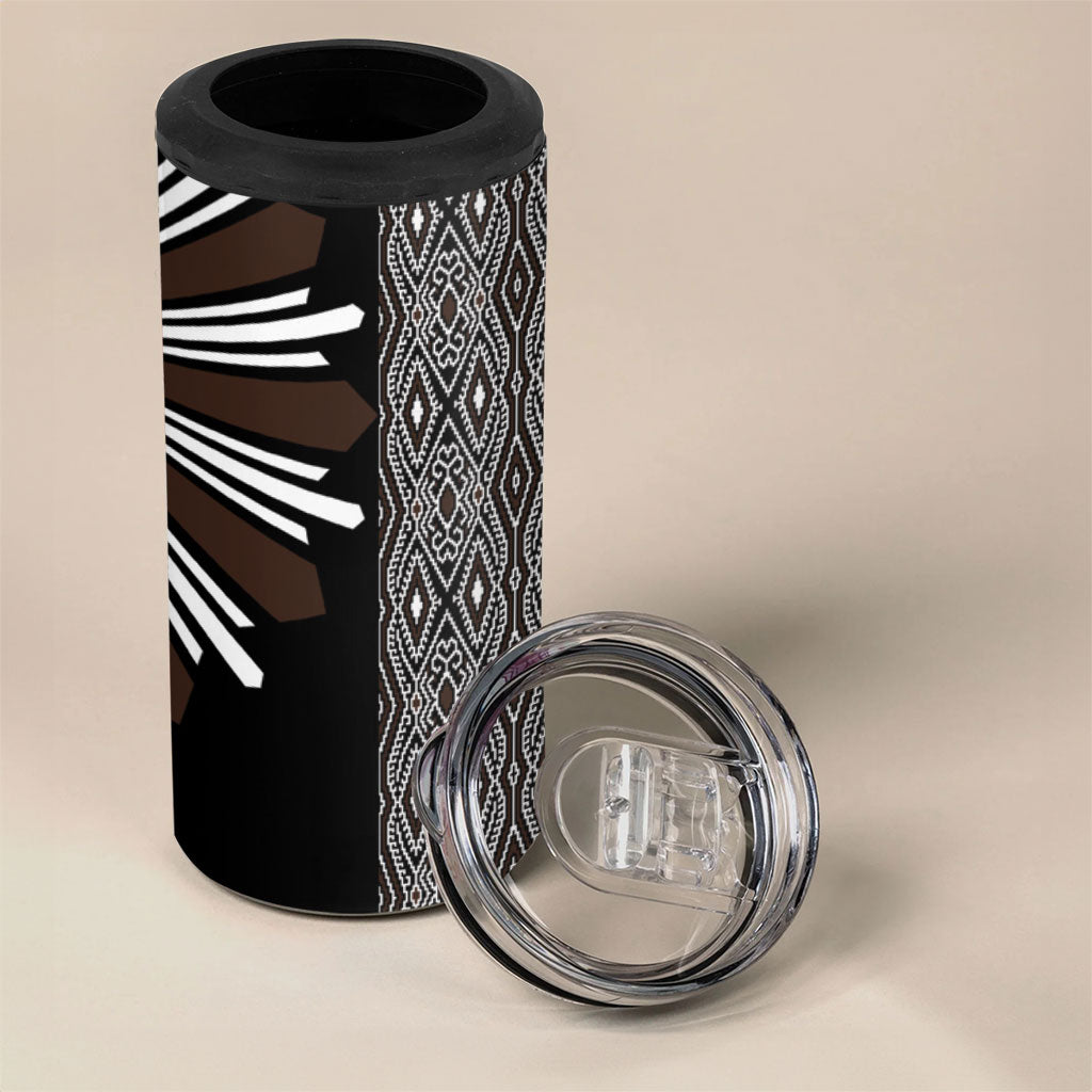 Mabuhay Philippines Festival 4 in 1 Can Cooler Tumbler Araw Tnalak Modern Filipiniana Inspired