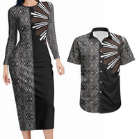 Mabuhay Philippines Festival Couples Matching Long Sleeve Bodycon Dress and Hawaiian Shirt Araw Tnalak Modern Filipiniana Inspired
