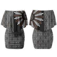 Mabuhay Philippines Festival Couples Matching Off Shoulder Short Dress and Hawaiian Shirt Araw Tnalak Modern Filipiniana Inspired