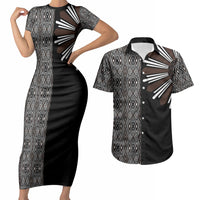 Mabuhay Philippines Festival Couples Matching Short Sleeve Bodycon Dress and Hawaiian Shirt Araw Tnalak Modern Filipiniana Inspired