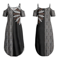 Mabuhay Philippines Festival Couples Matching Summer Maxi Dress and Hawaiian Shirt Araw Tnalak Modern Filipiniana Inspired