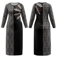 Mabuhay Philippines Festival Family Matching Long Sleeve Bodycon Dress and Hawaiian Shirt Araw Tnalak Modern Filipiniana Inspired