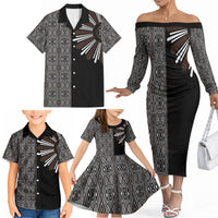 Mabuhay Philippines Festival Family Matching Off The Shoulder Long Sleeve Dress and Hawaiian Shirt Araw Tnalak Modern Filipiniana Inspired
