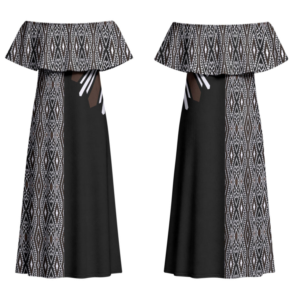 Mabuhay Philippines Festival Family Matching Off Shoulder Maxi Dress and Hawaiian Shirt Araw Tnalak Modern Filipiniana Inspired