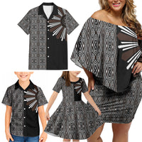 Mabuhay Philippines Festival Family Matching Off Shoulder Short Dress and Hawaiian Shirt Araw Tnalak Modern Filipiniana Inspired