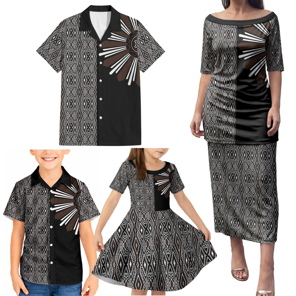 Mabuhay Philippines Festival Family Matching Puletasi and Hawaiian Shirt Araw Tnalak Modern Filipiniana Inspired