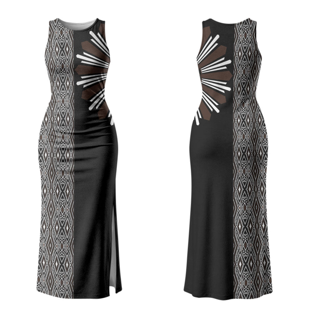 Mabuhay Philippines Festival Family Matching Tank Maxi Dress and Hawaiian Shirt Araw Tnalak Modern Filipiniana Inspired