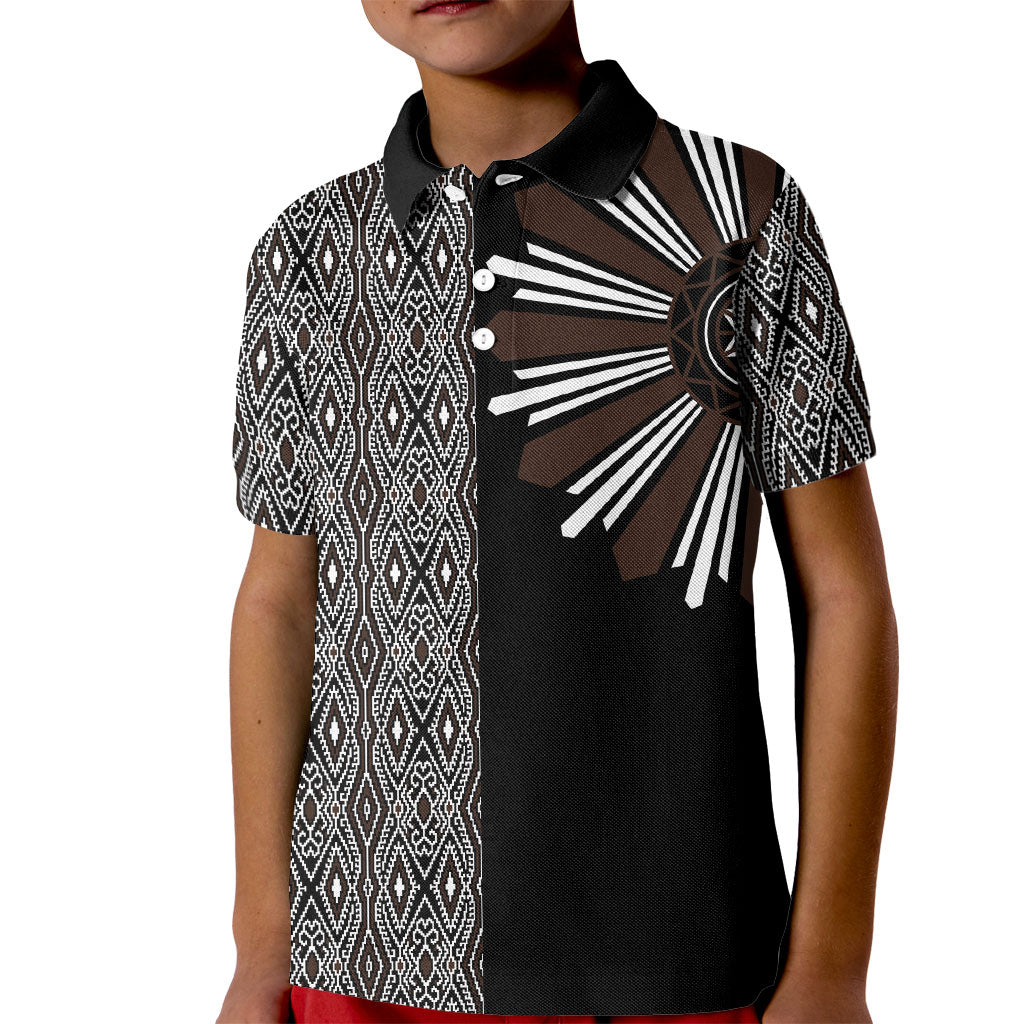 Mabuhay Philippines Festival Kid Polo Shirt Araw Tnalak Modern Filipiniana Inspired LT14 Kid Black - Polynesian Pride