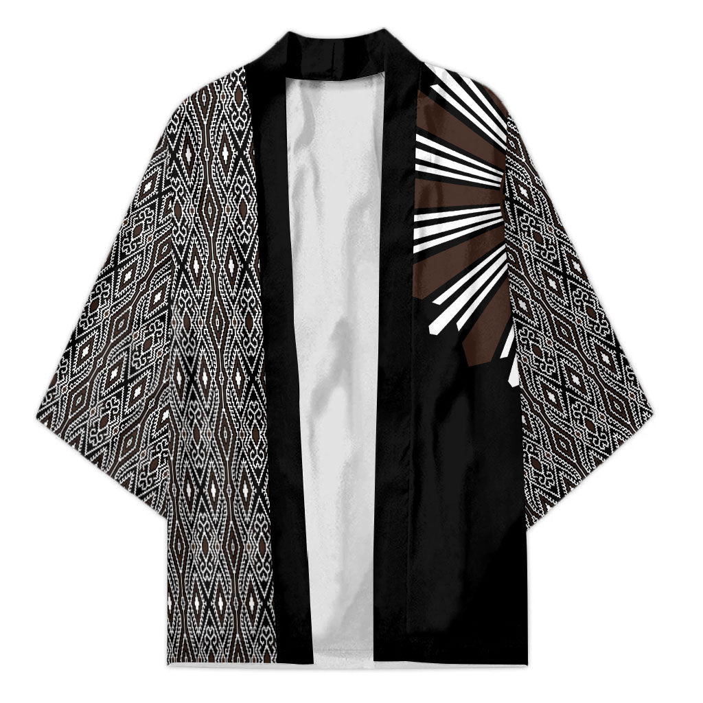 Mabuhay Philippines Festival Kimono Araw Tnalak Modern Filipiniana Inspired LT14 Unisex Black - Polynesian Pride