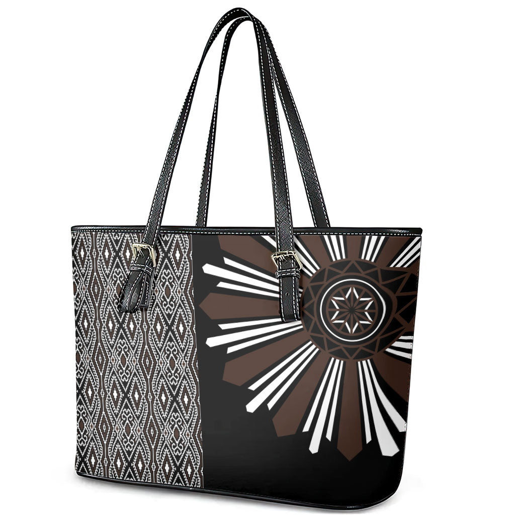 Mabuhay Philippines Festival Leather Tote Bag Araw Tnalak Modern Filipiniana Inspired