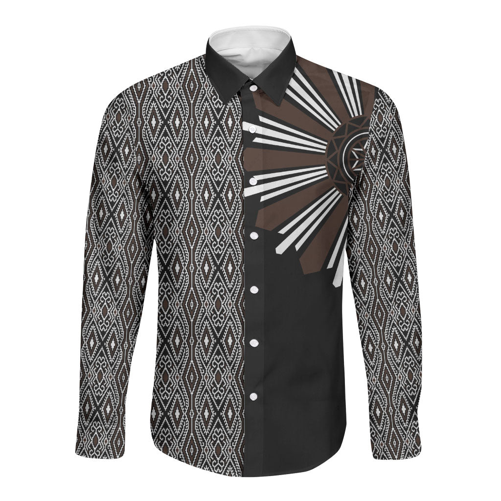Mabuhay Philippines Festival Long Sleeve Button Shirt Araw Tnalak Modern Filipiniana Inspired