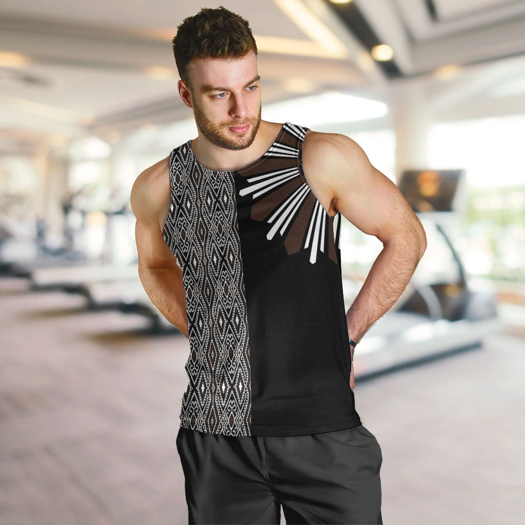 Mabuhay Philippines Festival Men Tank Top Araw Tnalak Modern Filipiniana Inspired LT14 Black - Polynesian Pride