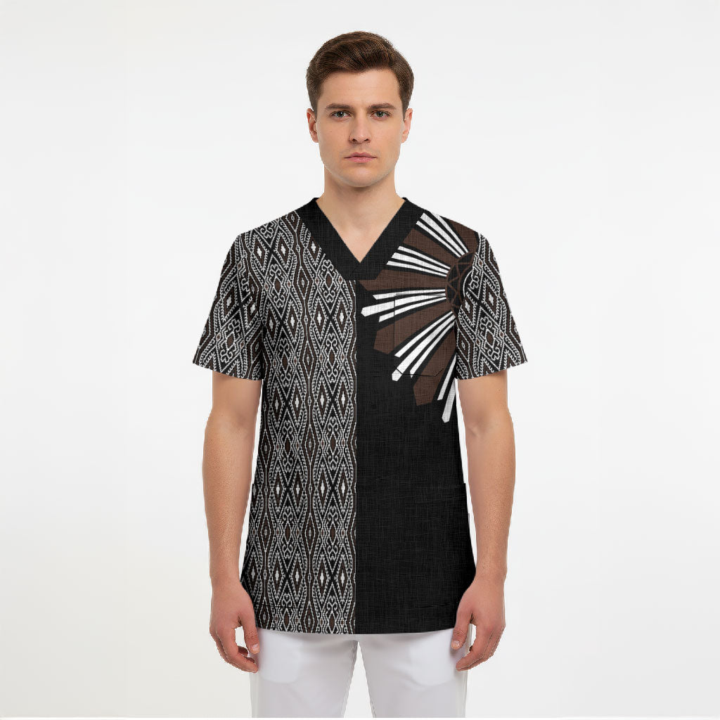 Mabuhay Philippines Festival Scrub Top Araw Tnalak Modern Filipiniana Inspired