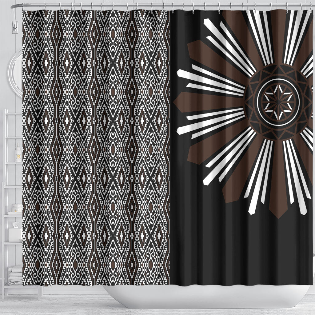 Mabuhay Philippines Festival Shower Curtain Araw Tnalak Modern Filipiniana Inspired
