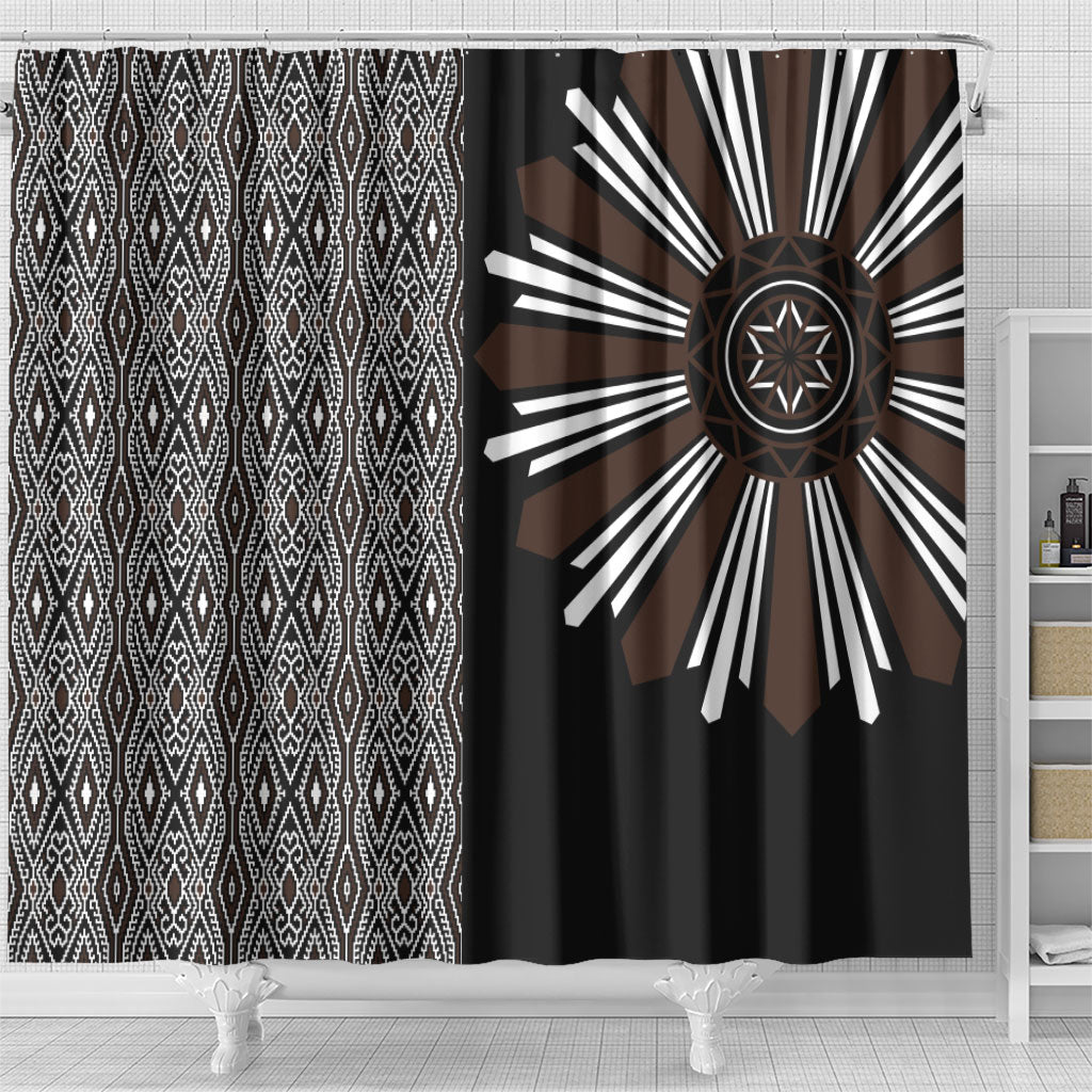 Mabuhay Philippines Festival Shower Curtain Araw Tnalak Modern Filipiniana Inspired