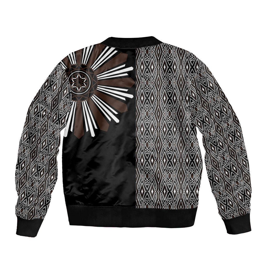 Mabuhay Philippines Festival Sleeve Zip Bomber Jacket Araw Tnalak Modern Filipiniana Inspired