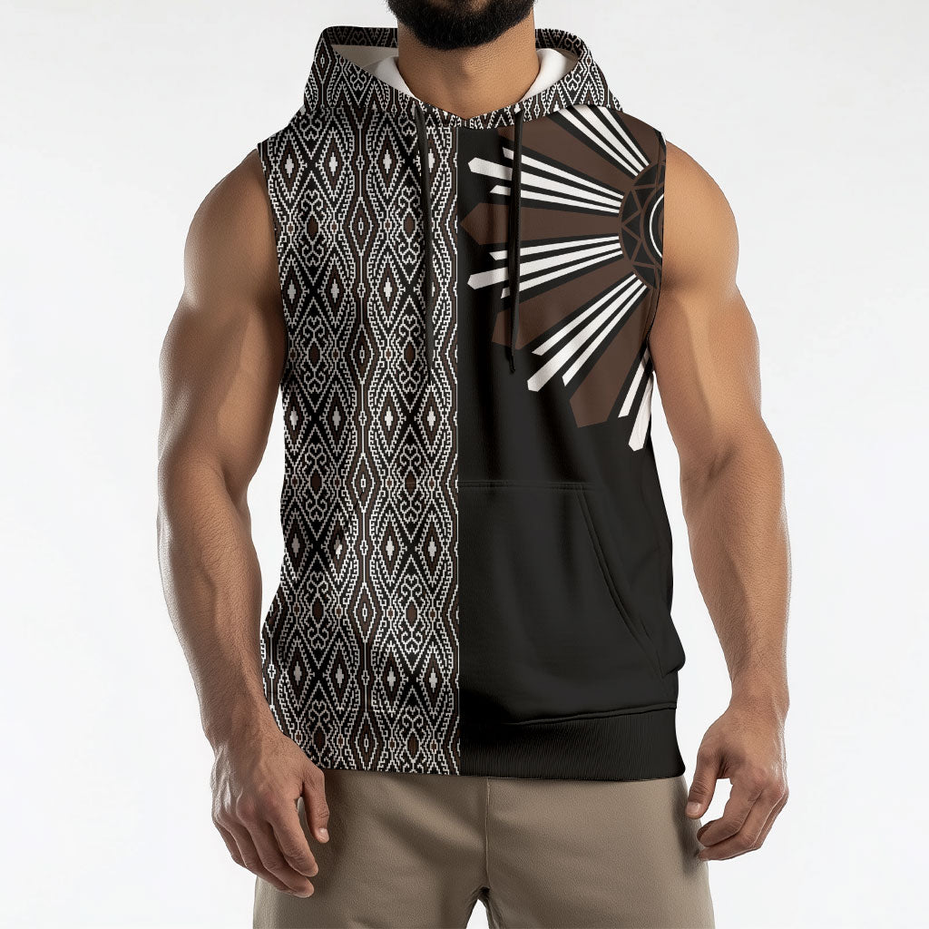 Mabuhay Philippines Festival Sleeveless Hoodie Araw Tnalak Modern Filipiniana Inspired